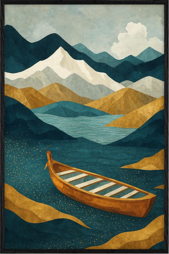 Golden Canoe at Twilight