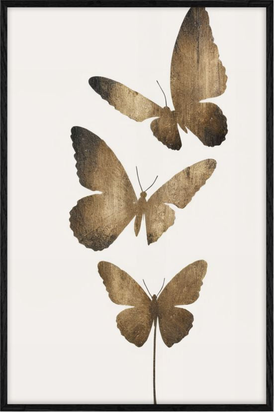 Three Golden Butterflies